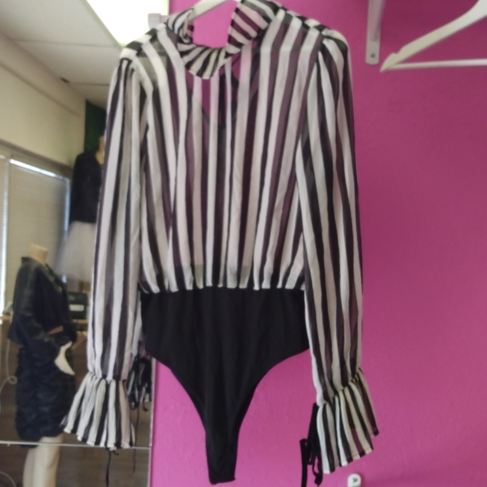 Hi neck mesh bodysuit